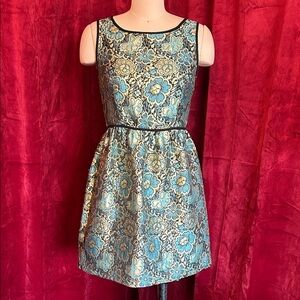 Xhilaration Floral Brocade Sleeveless Dress